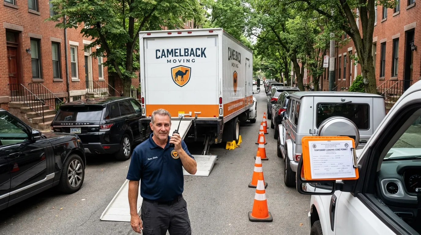 City street loading permit setup in North Arlington, NJ